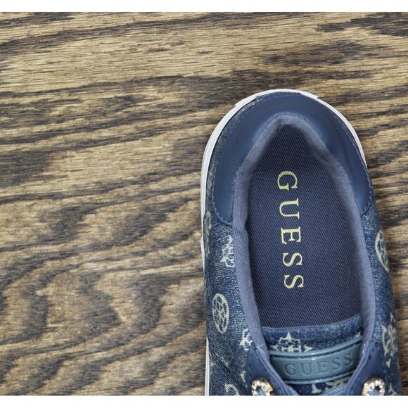 Guess Womens Lace Up Loven Sneaker GWLOVEN Denim Blue 8.5M - Picture 6 of 8